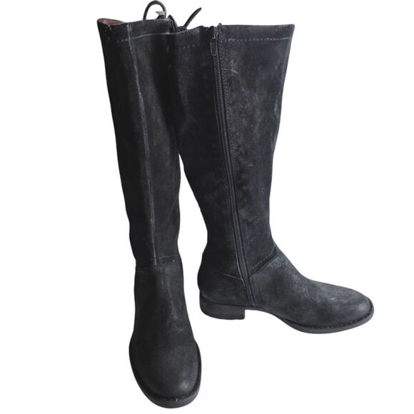 Born Hayden Knee High Riding Boots, Black Suede, Women's Size 5.5M - Picture 1 of 17